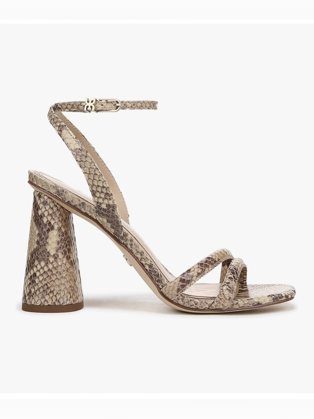 Sam Edelman “Kia”  Snake-Print Ankle Strap Block Heel Sandals - Size 11